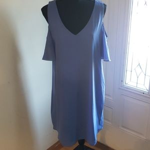 BCX cold shoulder dress blue